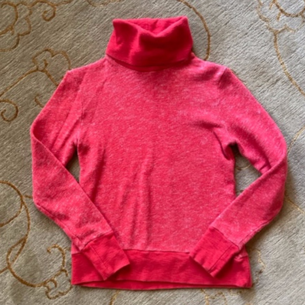 J. Crew French Terry Red Turtleneck  Sweater - XS